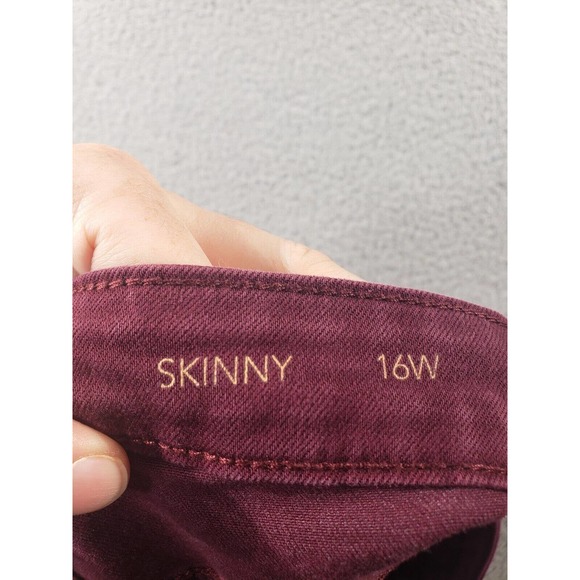 Jennifer Lopez Jeans Womens Size 16 W Skinny Burgundy Denim Jegging Casual 36x29 - Picture 14 of 15